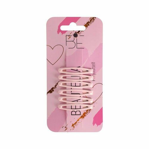 Зажим для волос BEAUTELLA Princess 5,0см 6шт. арт. KBH- 73 (СDHA-HCL-06-01-pink)