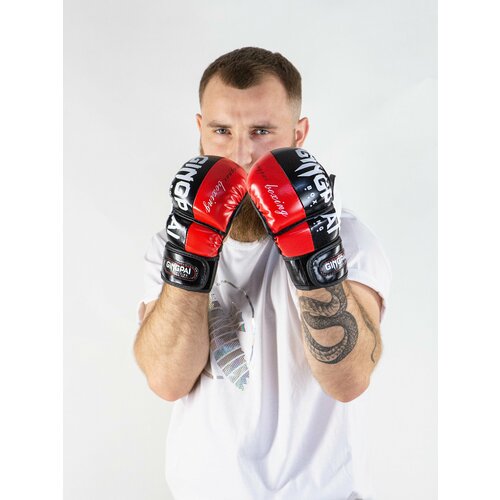 фото Перчатки для мма gingpai iron man (m, красный)