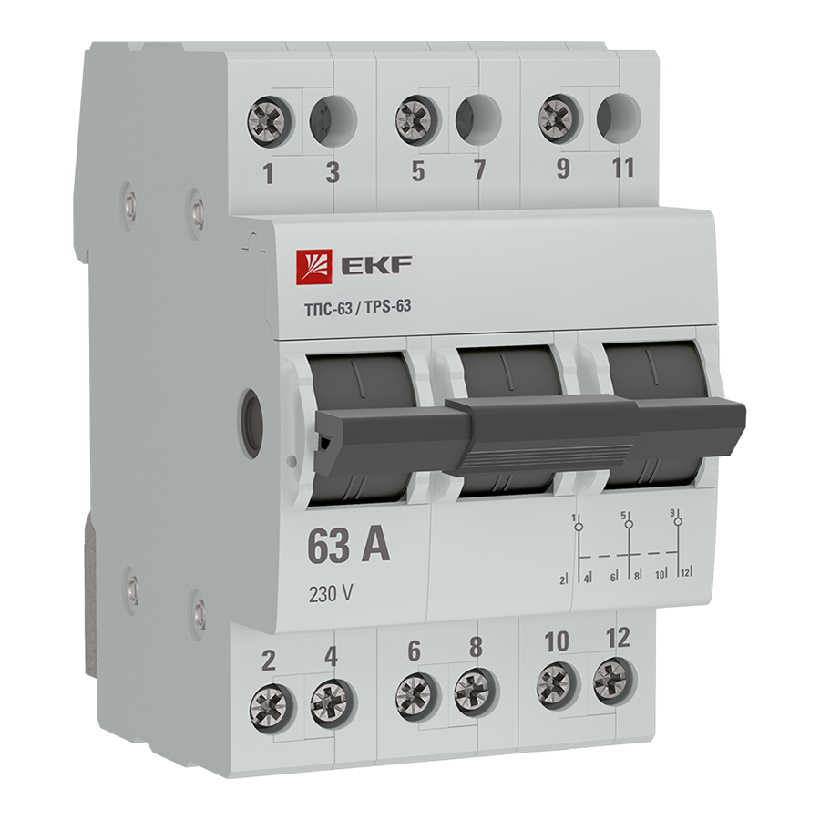 Трехпозиционный переключатель ТПС-63 3P 63А PROXIMA EKF