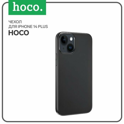 Чехол Hoco для телефона iPhone 14 Plus, TPU, усиленное окно под камеру, чёрный чехол hoco для телефона iphone 14 plus tpu усиленное окно под камеру чёрный