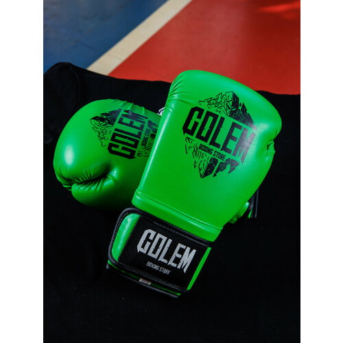 фото Бокceрскиe пeрчатки gоlем 10 oz зеленые, детские для мальчиков, девочек, взрослые мужские, женские, для девушек golem