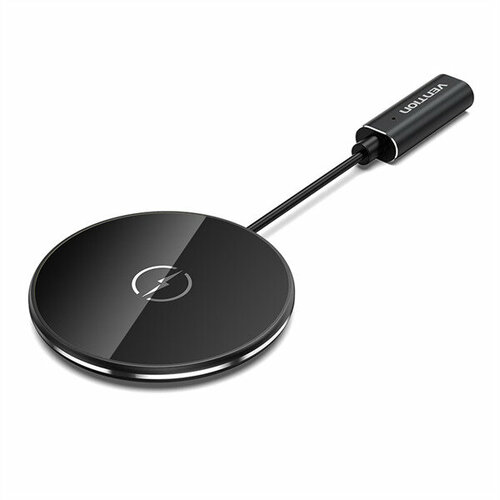 Vention Magnetic Wireless Charger 15W Ultra-thin Mirrored Surface Type 0.05M Black беспроводное зарядное устройство awei w22 wireless charge magnetic 4 in 1 черный