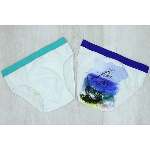 фото Трусы doni, 2 шт., размер 98/104, белый, зеленый