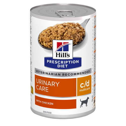 Влажный диетический корм для собак (консервы) Hill's Prescription Diet c/d при мочекаменной болезни, с курицей, 370г