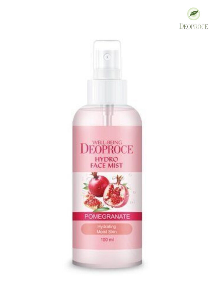 Deoproce Увлажняющий мист для лица Well-Being Hydro Face Mist Pomegranate с экстрактом граната, 100 мл.