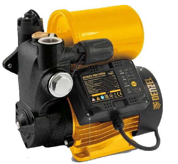 фото Насосная станция Denzel PS500C, 500 Вт, напор 35 м, 2200 л/ч, ресивер 2 л, блок управления, 97249