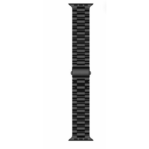 Стальной блочный ремешок для смарт-часов Apple Watch (Эппл Вотч) 38/40. Черный