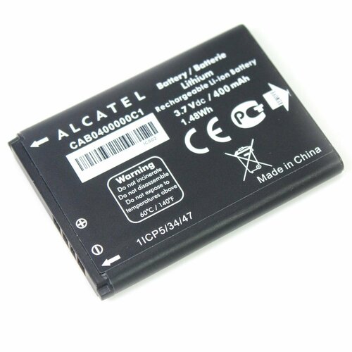 аккумулятор для сотового телефона alcatel cab0400000c1 cab22b0000c1 cab22d0000c1 tli004fa 3 7v 400mah код mb016432 Аккумуляторная батарея CAB0400000C1/CAB0400011C1 для телефона Alcatel OT-1035D/OT-1016D/OT-1052D