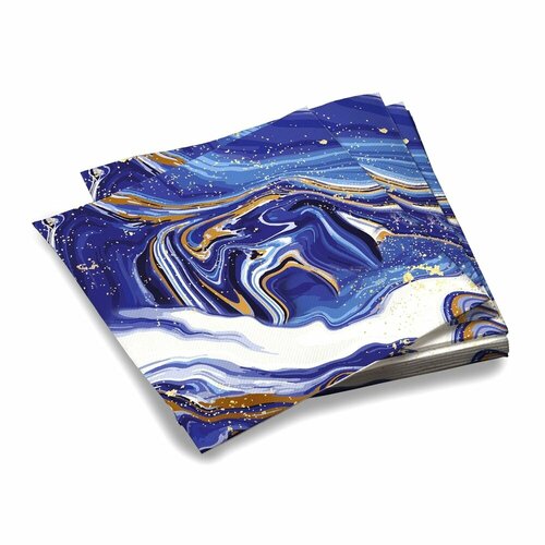 Салфетки бумажные ND Play Смола синяя, трехслойные, 33х33 см, 20 шт (308353)