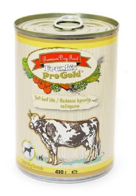 Franks ProGold консервы Консервы для собак Нежные кусочки говядины 69фо31 43632 0,415 кг 43632 (2 шт)