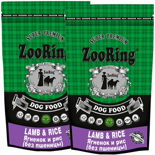 ZOORING ADULT DOG LAMB & RICE гипоаллергенный для взрослых собак средних и крупных пород с ягненком и рисом (2 + 2 кг) zooring adult dog standart для взрослых собак средних и крупных пород с птичьим миксом и рисом 10 10 кг