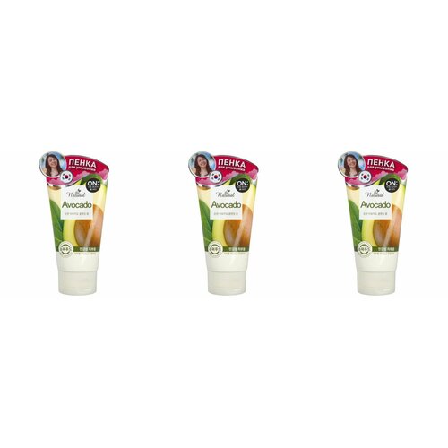 On The Body Пенка для умывания Natural Avocado с маслом авокадо и фруктовыми экстрактами, 120 г, 3 шт