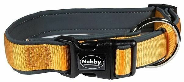 Nobby Ошейник для собак Classic, нейлон, оранжевый/ серый, длина 30 - 45 см, ширина 20 - 25 мм