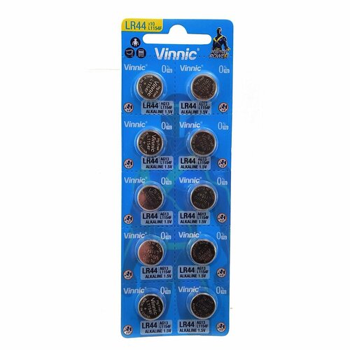 Батарейка (20шт) VINNIC L1154 (AG13, LR44) щелочная 1,5В (10шт*2)