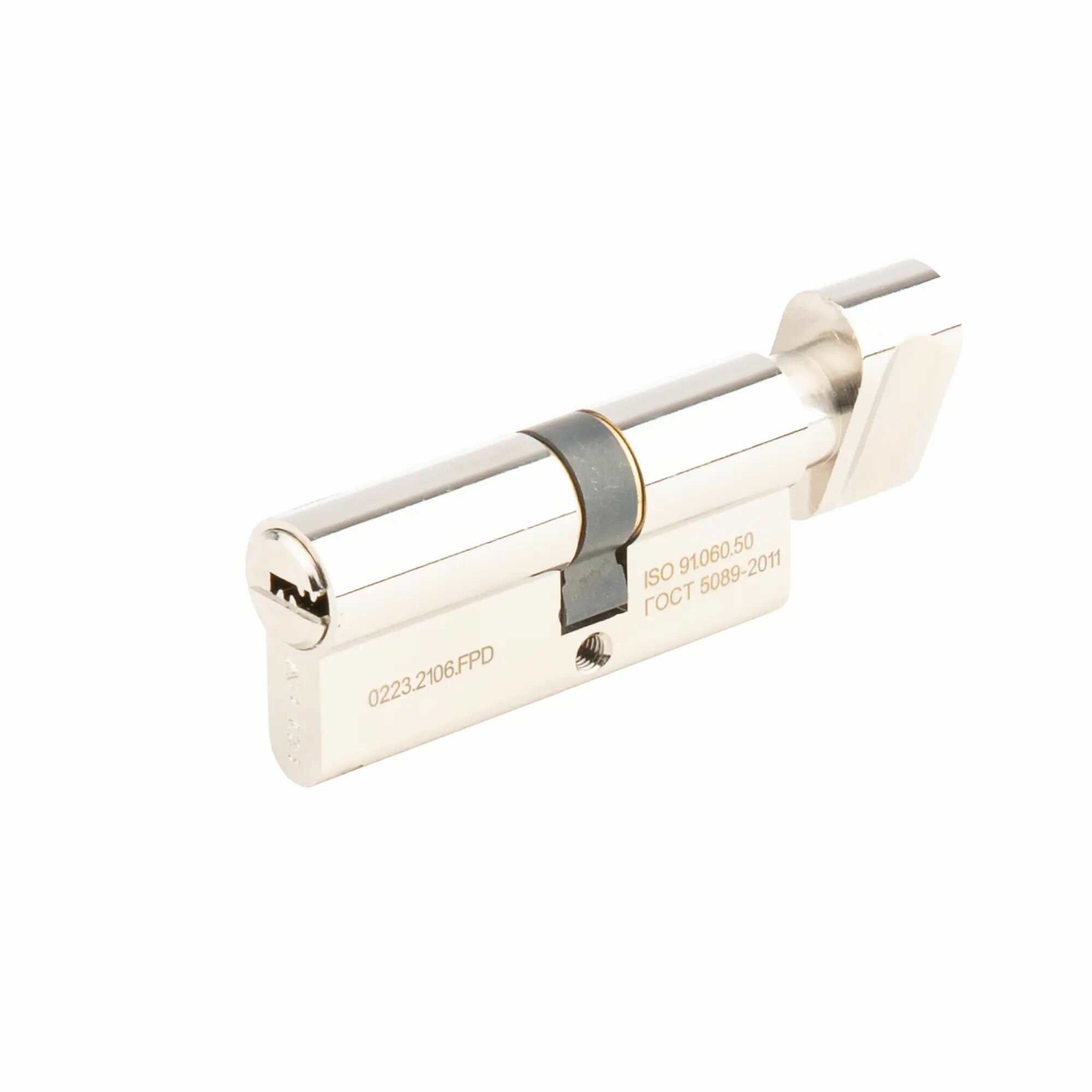 Цилиндр Apecs Pro 40х30 мм ключ/вертушка цвет никель
