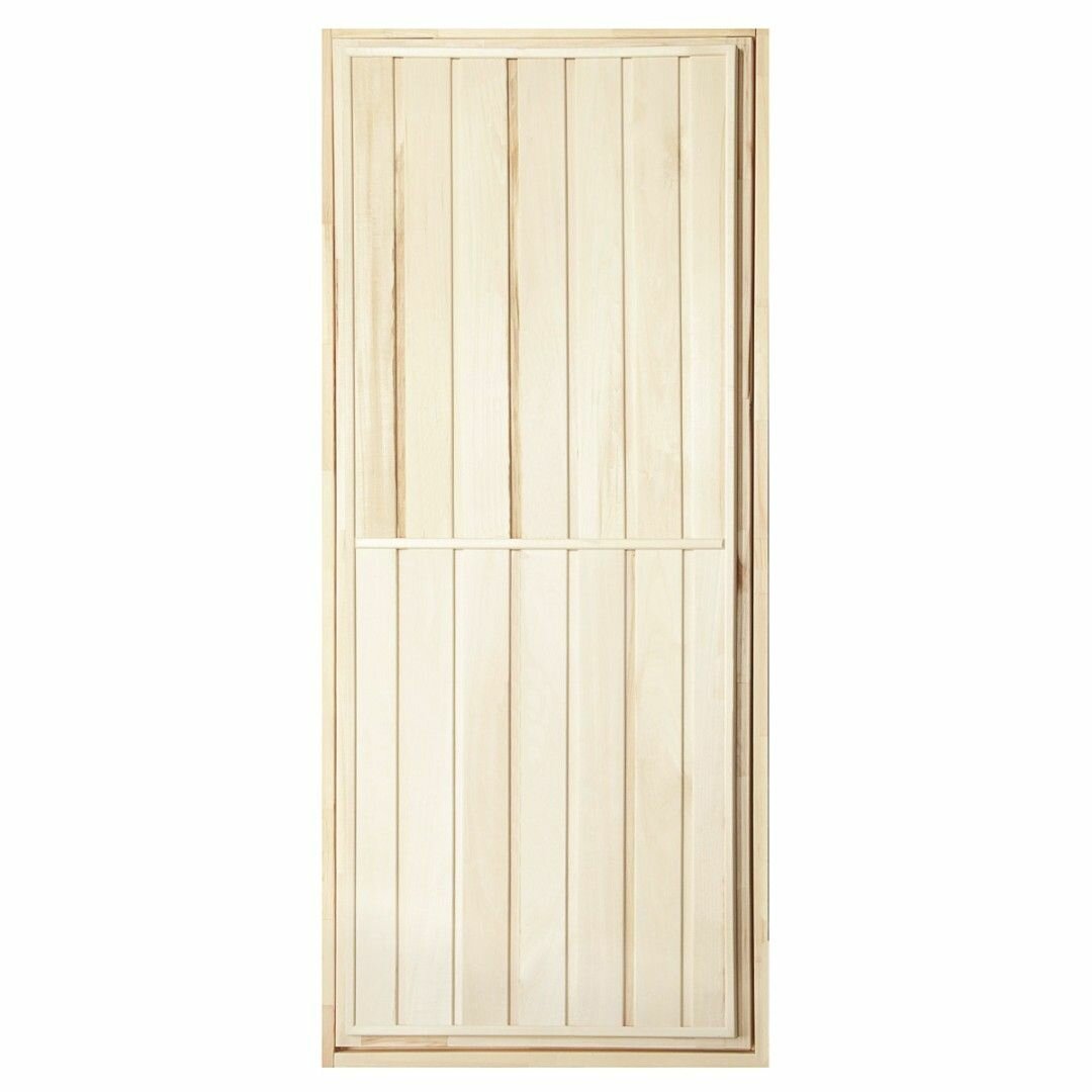 Дверь деревянная для бани и сауны глухая с фольгой 19х07 м