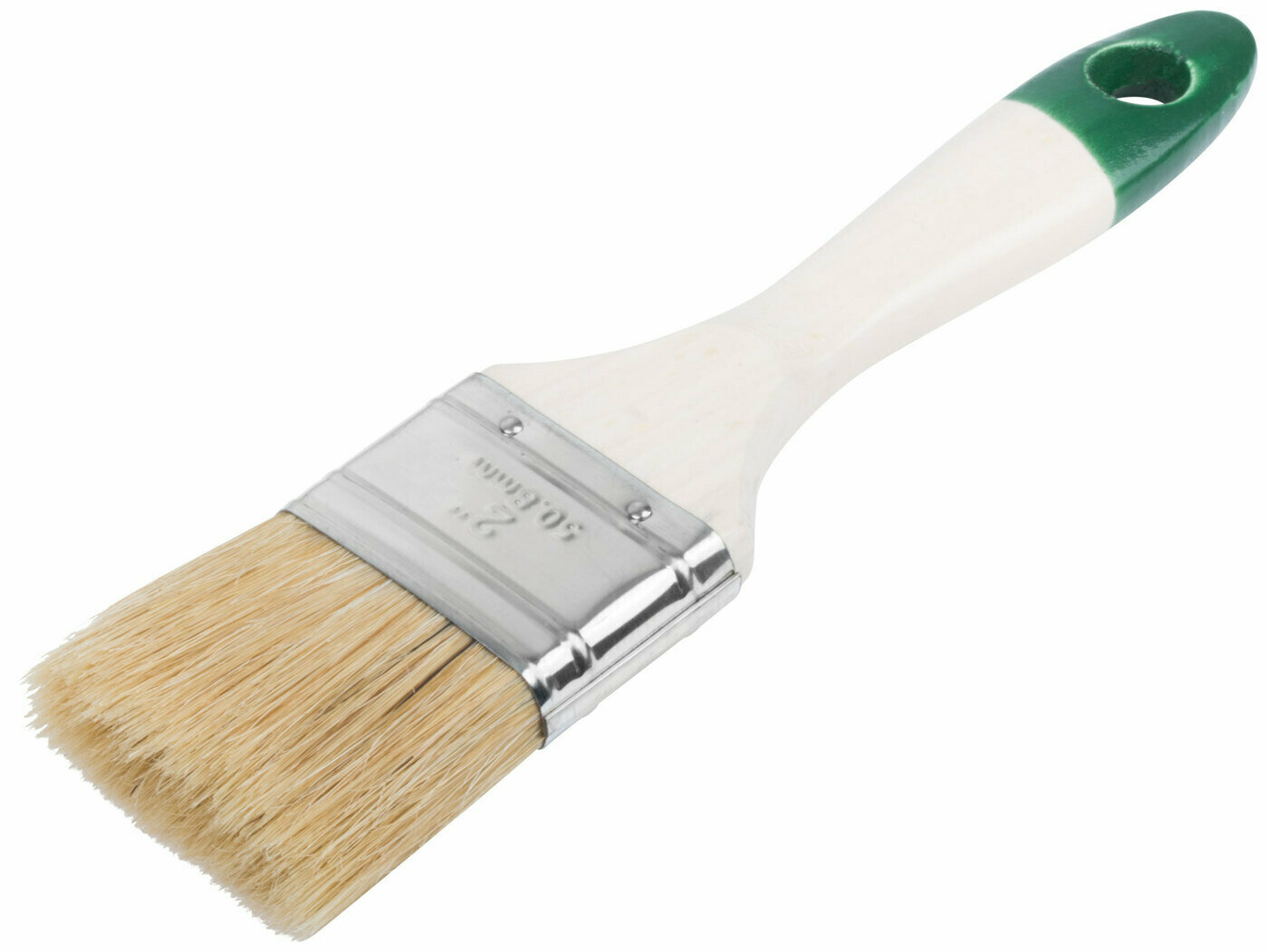 фото Кисть флейцевая "Хард", натуральная светлая щетина, деревянная ручка 2" (50 мм)