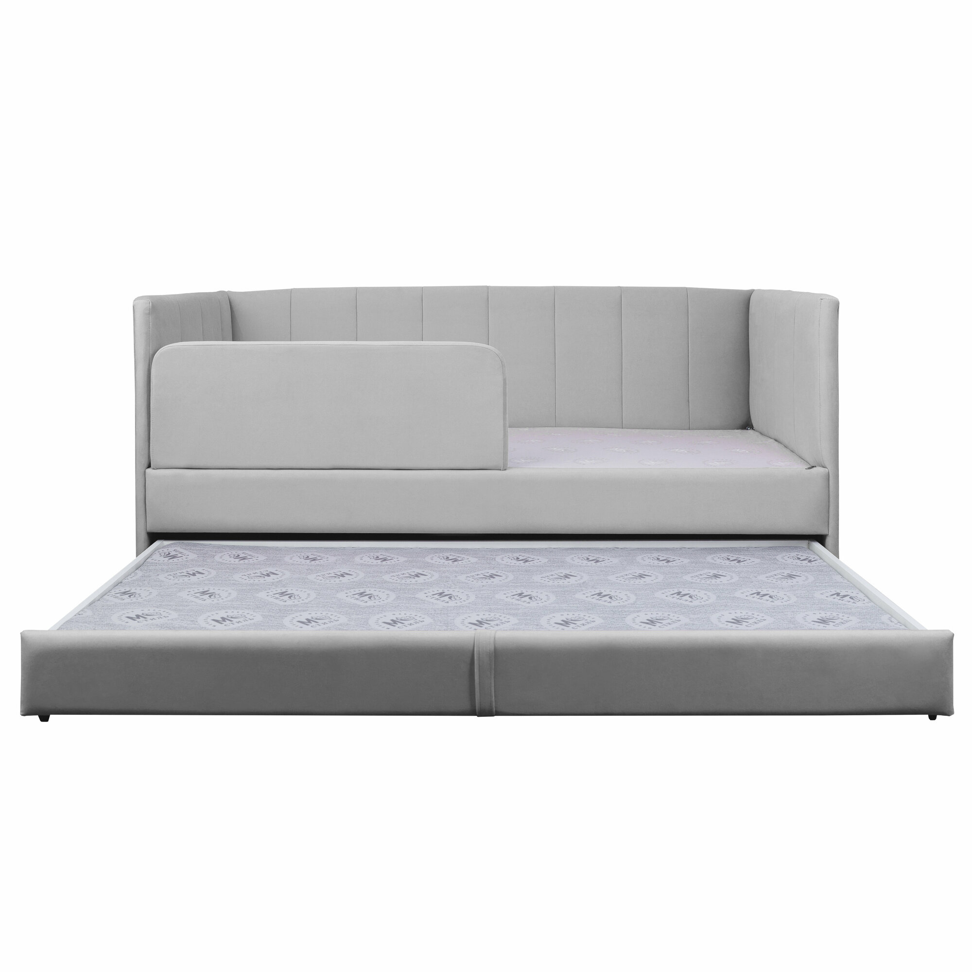 Кровать-диван Хагги 180*90 серая с защитным бортиком, ящиком для хранения