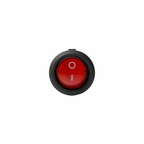 Выключатель рокерный круглый красный , с подсветкой 6А 250В