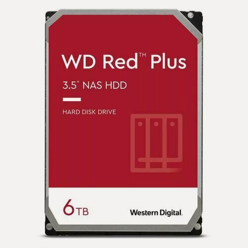 Изображение товара Жесткий диск WD Red Plus WD60EFPX, 6ТБ, HDD, SATA III, 3.5"