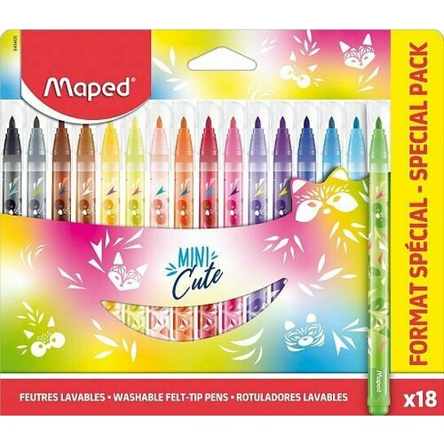 MAPED Фломастеры Mini Cute, стандартные, 18 цветов