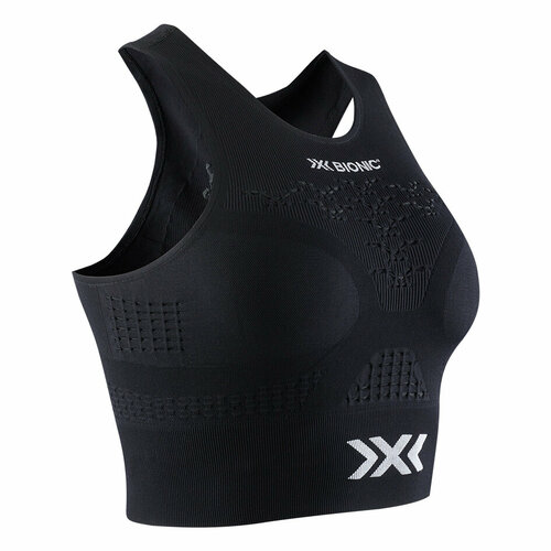 фото Термобелье топ x-bionic energizer 4.0 fitness crop top wmn, влагоотводящий материал, размер l, черный