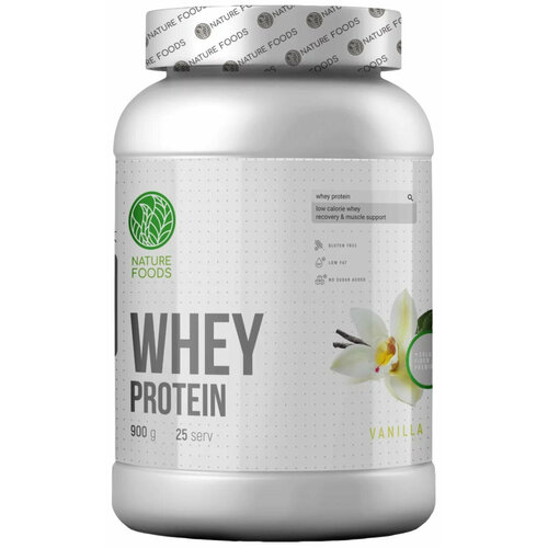 Nature Foods Whey Protein 900 гр (ваниль) aminocarnit whey protein 900 гр ваниль