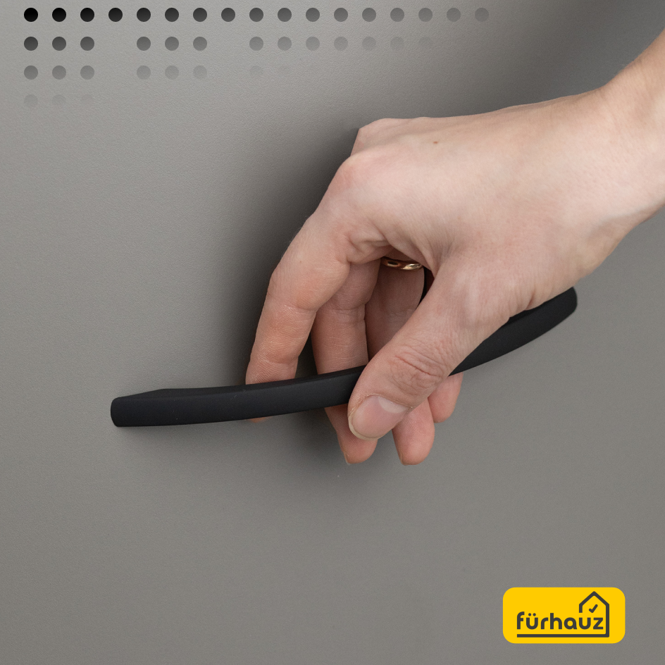 Ручка мебельная скоба 128 мм черная матовая 10 шт пластик Furhauz - фотография № 5