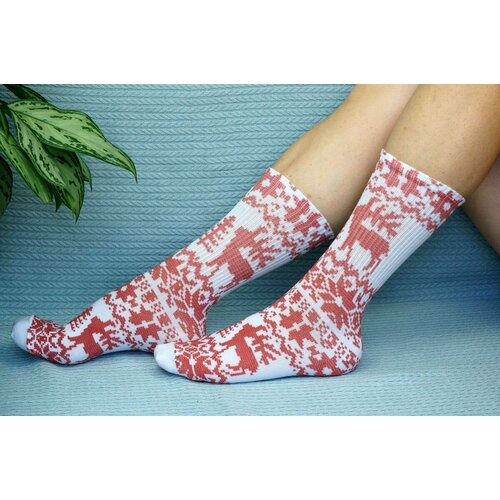 фото Носки cotton print, размер 41/45, красный хлопковые cotton print