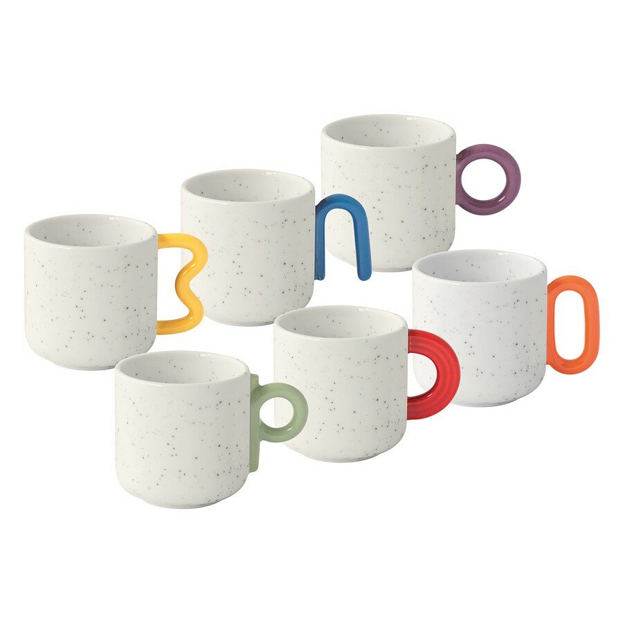 фото Набор из 6 кружек для эспрессо Creative 100 мл, цвет мультиколор, фарфор, Easy Life, Италия, EL-R1742_CRWC