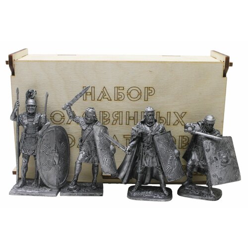 фото "римляне легионеры" №3ек (4 н/к) набор оловянных солдатиков некрашеных в фанерной коробке strong style