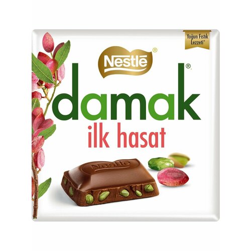 DAMAK шоколад ILK HASAT с фисташками 60 гр (6 пачек)