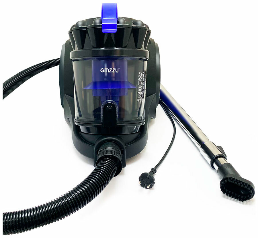 Ginzzu Пылесосы отпариватели VS435 Пылесос 2400 Вт циклонный фильтр черный синий