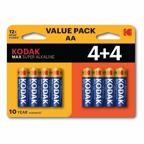 Батарейки Kodak LR6 4+4BL MAX SUPER Alkaline AA - фото №7