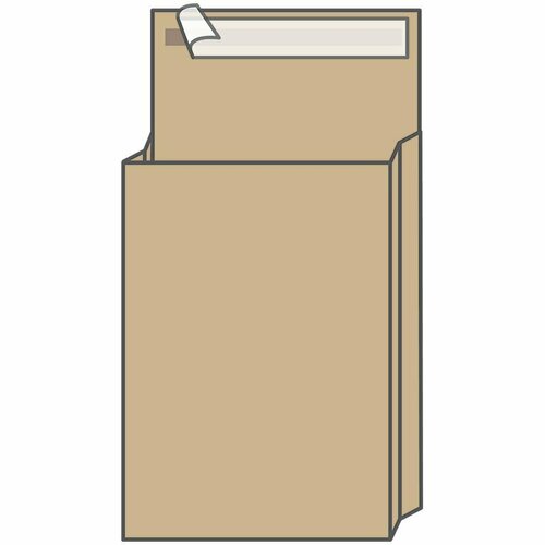 Пакет почтовый B4, UltraPac, 250*353*40мм, коричневый крафт, отр. лента, 130г/м2, 10 штук