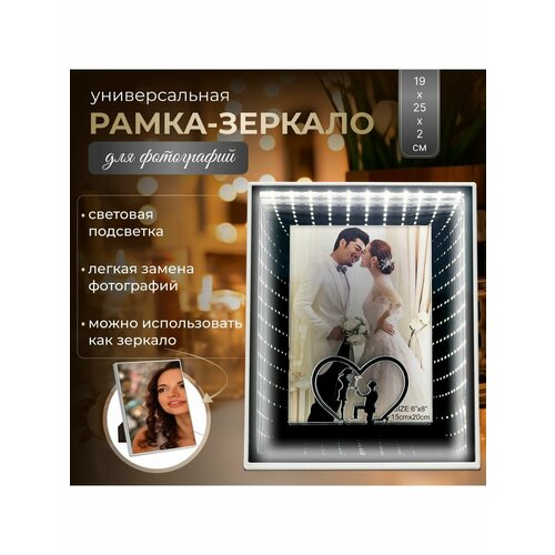 Рамка для фото с подсветкой зеркало