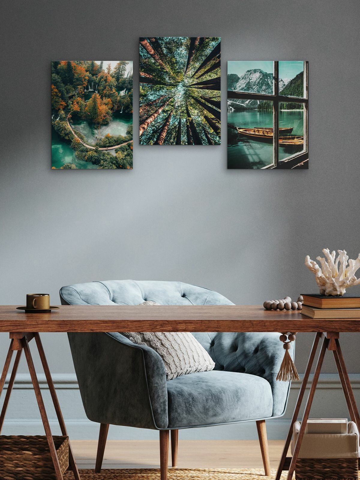 Комплект из 3-х картина на холсте 30х40 см. Topposters