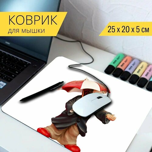 Коврик для мыши с принтом Фигура, клоун, фарфор 25x20см.