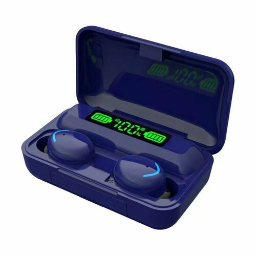 Беспроводные наушники с PowerBank темно-синие с микрофоном и голосовым помощником 287700₽