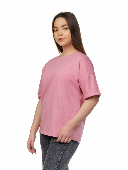 Футболка  футболка оверсайз, размер 56, розовый
