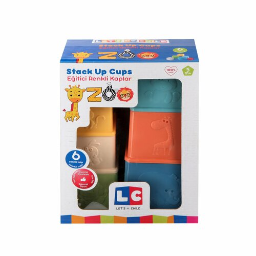 Игровой набор Let`s Be Child - Стаканчики (пластмассовые, квадратные, цвета в ассортименте), в наборе 6 штук различных размеров и цветов