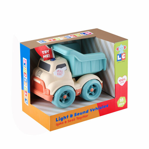 Игрушечная машинка Let`s Be Child - Самосвал (пластмассовый, цвет: бело-голубой), со световыми и звуковыми эффектами, с питанием от батареек