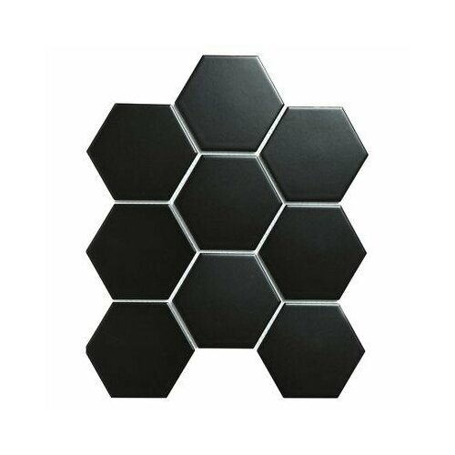 Мозаика керамическая Starmosaic Homework Hexagon Big Black Matt FQ83000/SBH4810 25,6х29,5