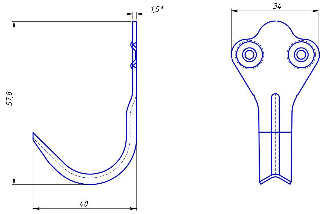 Крючок для одежды STARFIX №2 белый (SMP-51802-1)