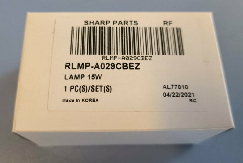 фото Лампочки SHARP RLMP-A029CBEZ для Холодильника Цоколь E12 Оригинал