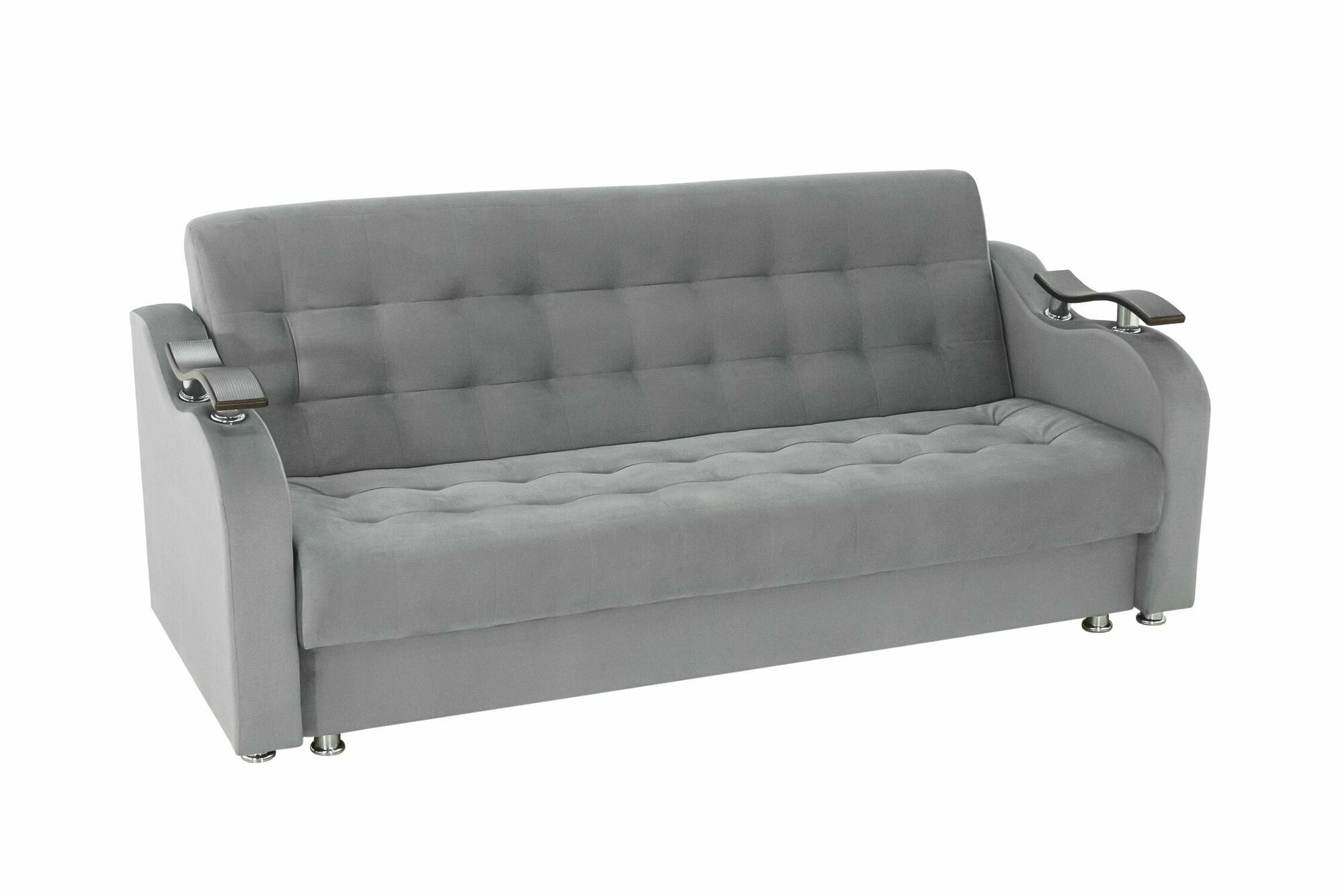 фото Диван-книжка прямой Бристоль серый с ящиком для белья (сп. м. 120 см х 190 см)