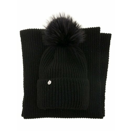 Комплект mialt, размер 54-56, черный шапка бини skiffhat демисезон зима шерсть подкладка вязаная утепленная размер 56 58 черный