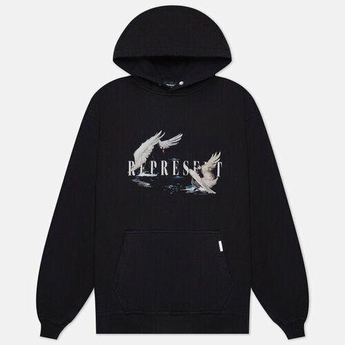 Толстовка Represent Clo swan hoodie, силуэт прямой, размер xxl, черный