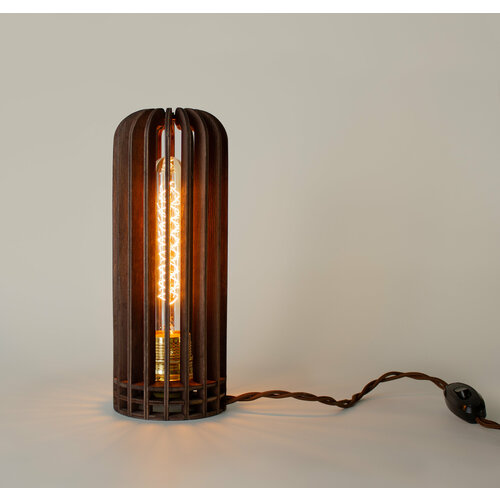 Светильник с лампой Эдисона, Реечный светильник из дерева, Настольная лампа для рабочего стола