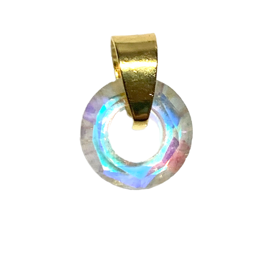 Подвеска Ring, кристаллы Swarovski, бесцветный, золотистый